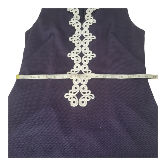 Vince Camuto Navy blue and white embroidered sheath dress - Picture 7 of 9